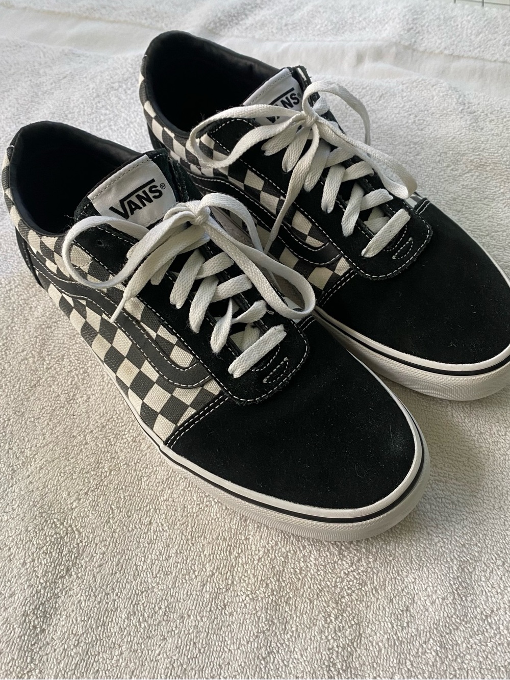 Vans Old Skool Checkerboard Sneakers - Black & White